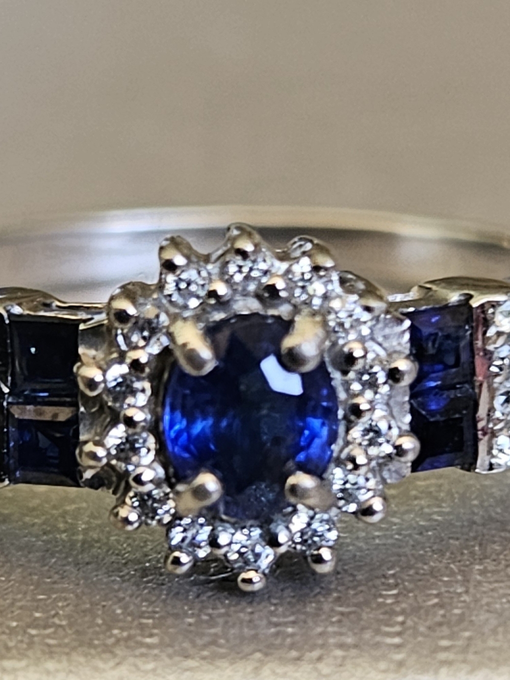 Kanchanaburi Blue Sapphires & Moissanites Ring